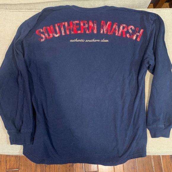 Unisex medium southern marsh navy long sleeve t shirt - Picture 3 of 3